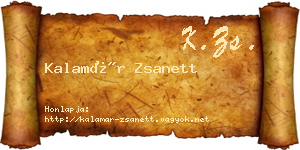 Kalamár Zsanett névjegykártya